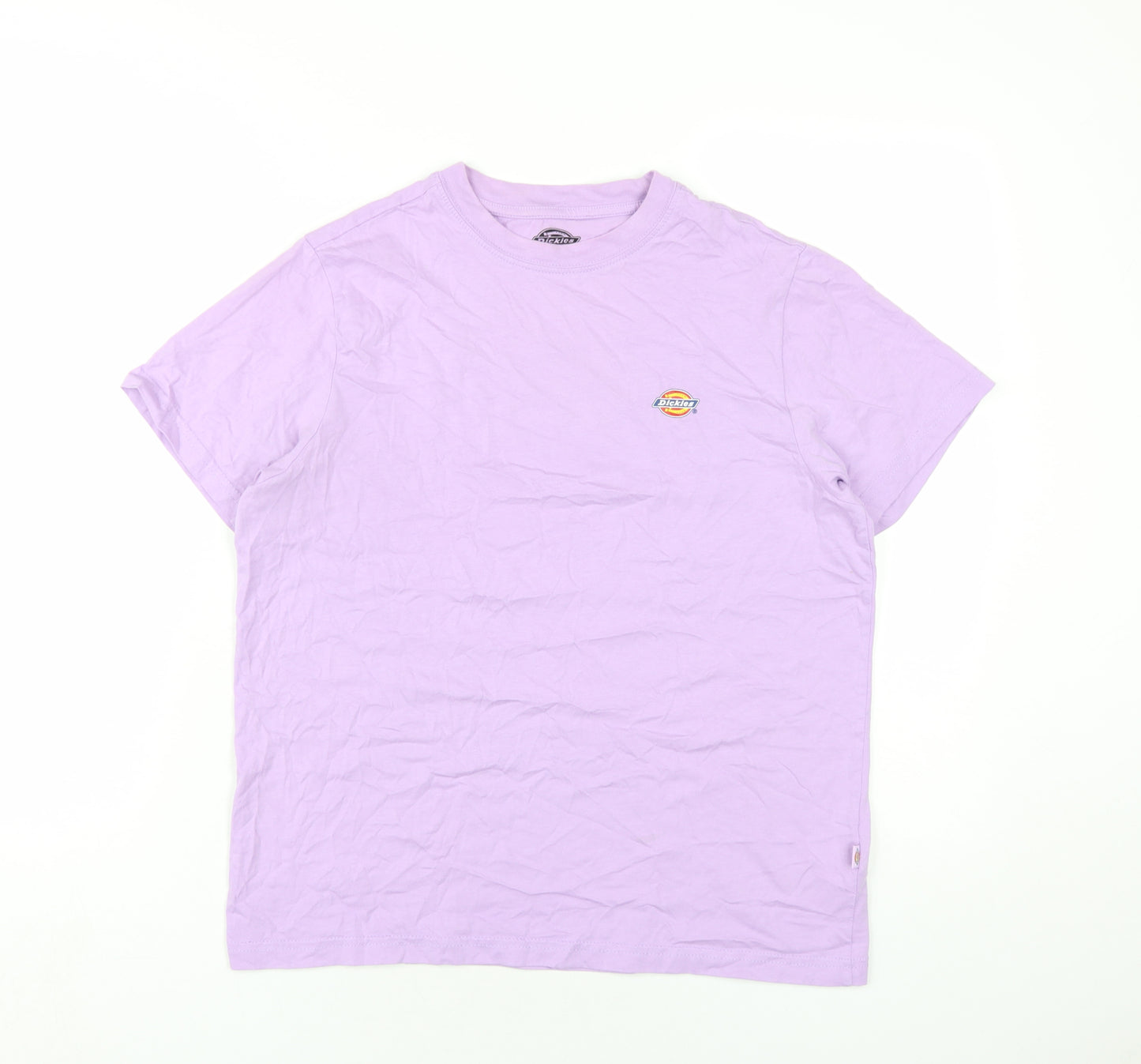 Dickies Womens Purple Cotton Basic T-Shirt Size S Round Neck