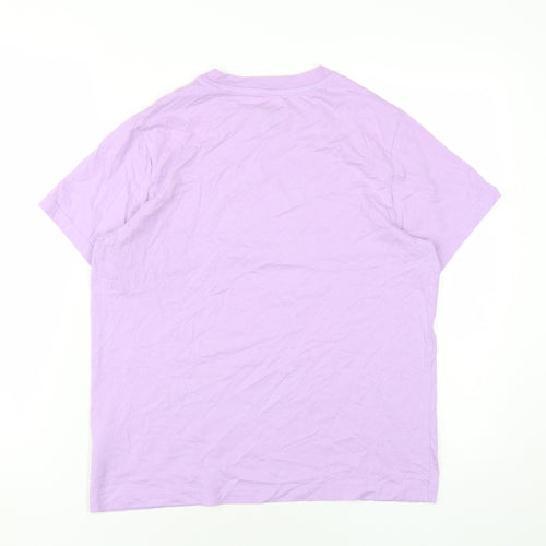 Dickies Womens Purple Cotton Basic T-Shirt Size S Round Neck