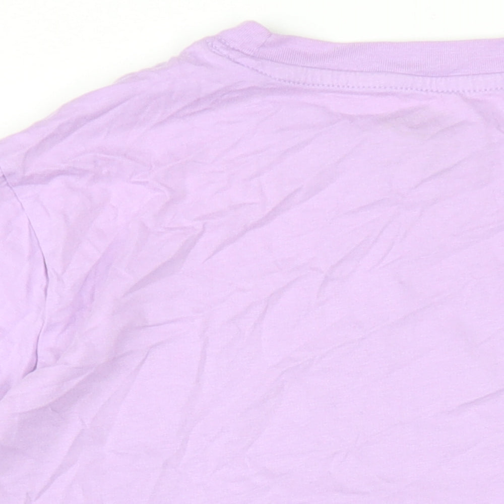 Dickies Womens Purple Cotton Basic T-Shirt Size S Round Neck