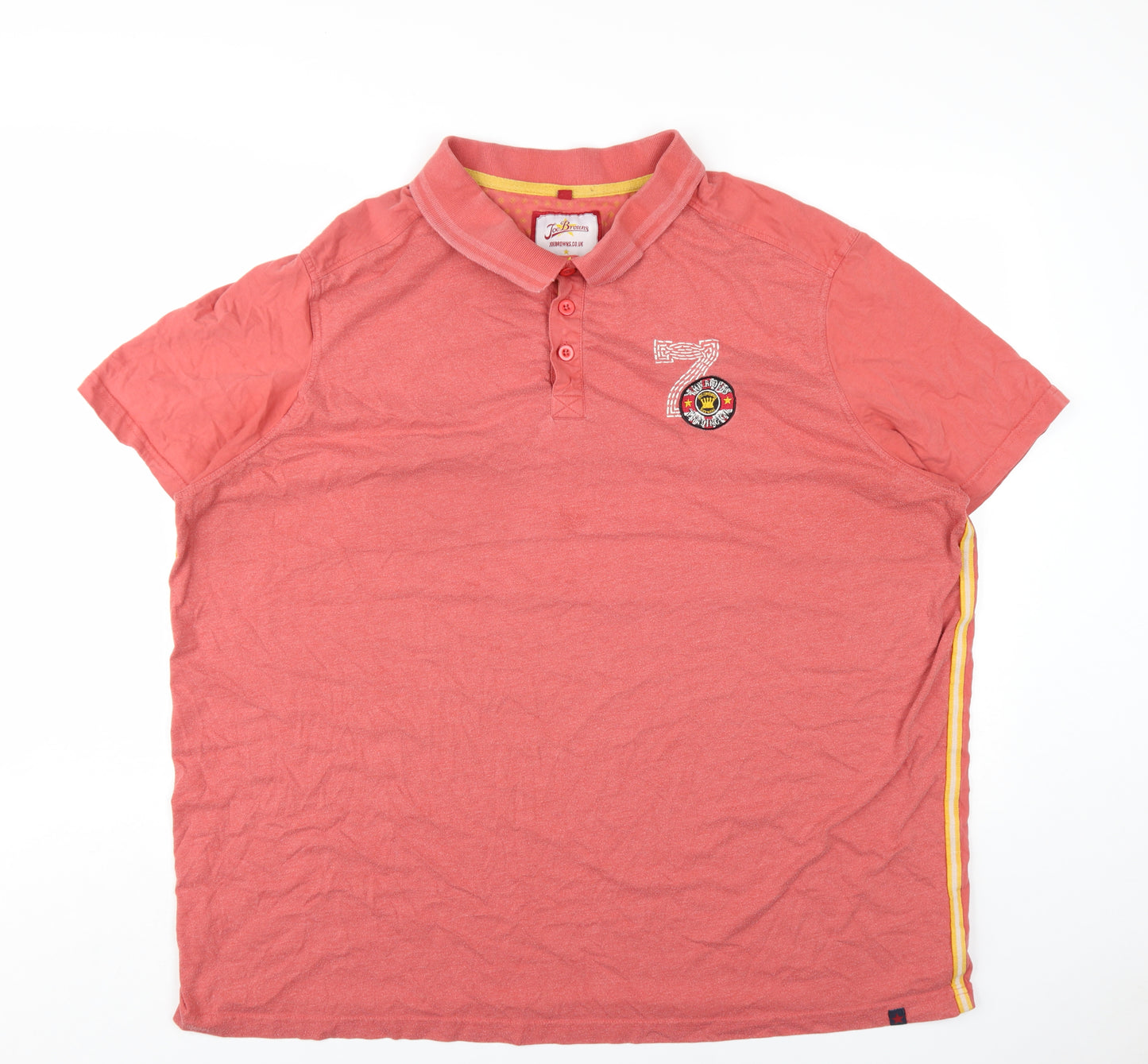 Joe Browns Mens Orange Cotton Polo Size 3XL Collared Button