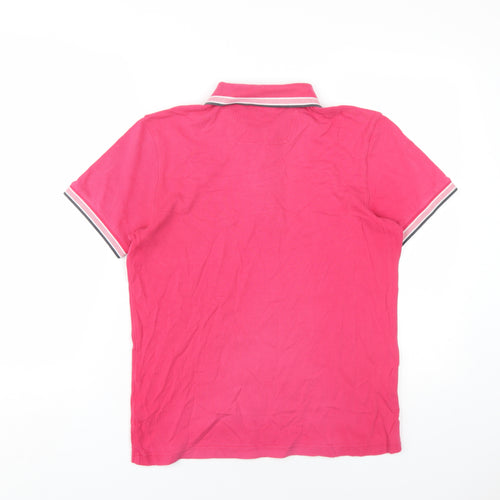 HUGO BOSS Womens Pink Cotton Basic Polo Size S Collared