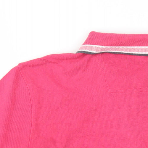 HUGO BOSS Womens Pink Cotton Basic Polo Size S Collared