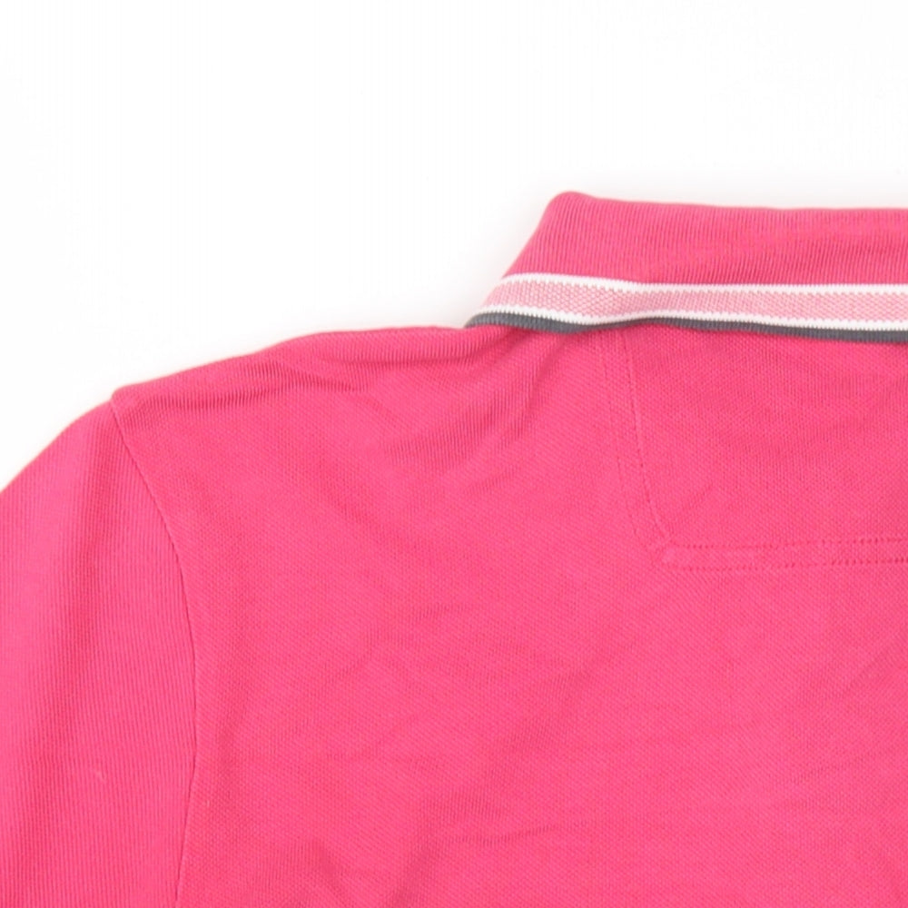 HUGO BOSS Womens Pink Cotton Basic Polo Size S Collared