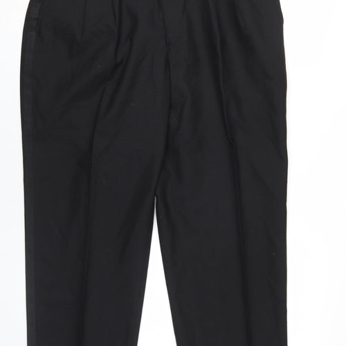 Horne Brothers Mens Black Polyester Tuxedo Suit Trousers Size 38 Regular