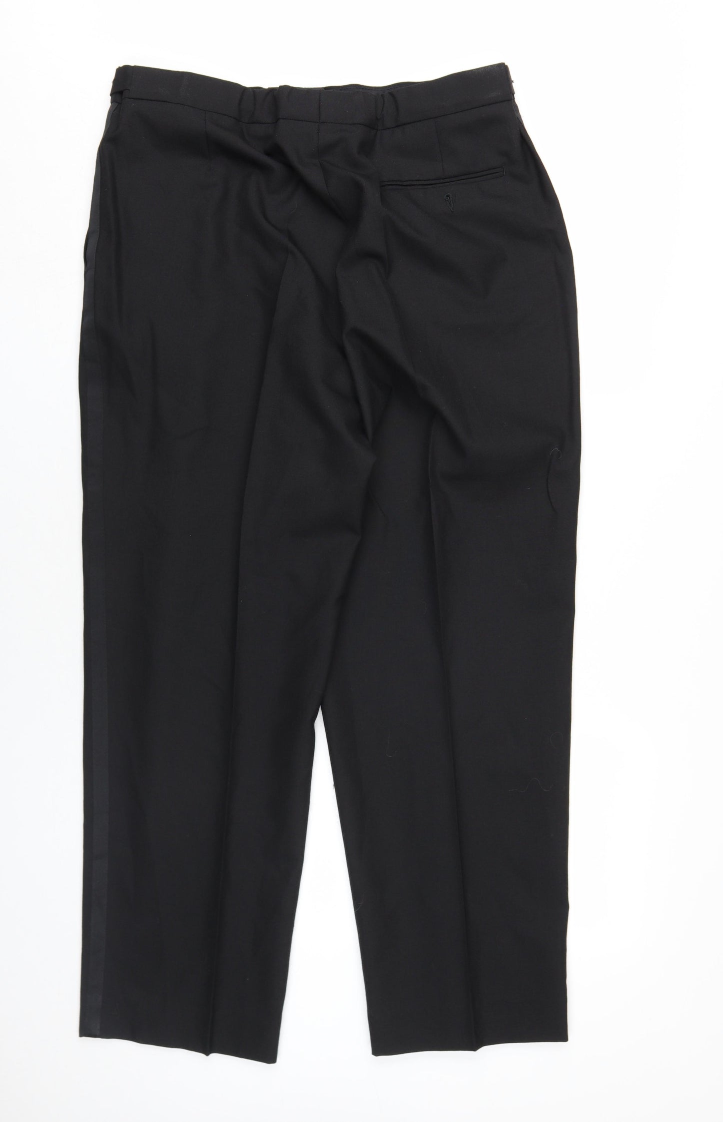 Horne Brothers Mens Black Polyester Tuxedo Suit Trousers Size 38 Regular