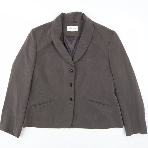 Minuet Womens Grey Jacket Blazer Size 16 Button