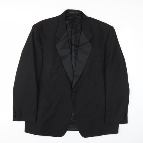 Horne Brothers Mens Black Wool Jacket Blazer Size 44 Regular