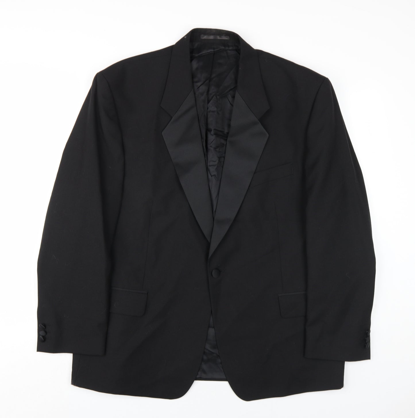 Horne Brothers Mens Black Wool Jacket Blazer Size 44 Regular