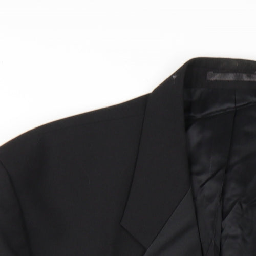 Horne Brothers Mens Black Wool Jacket Blazer Size 44 Regular