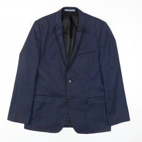 Red Herring Mens Blue Polyester Jacket Blazer Size 40 Regular