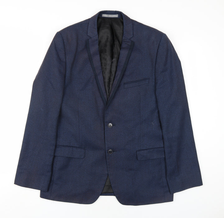 Red Herring Mens Blue Polyester Jacket Blazer Size 40 Regular