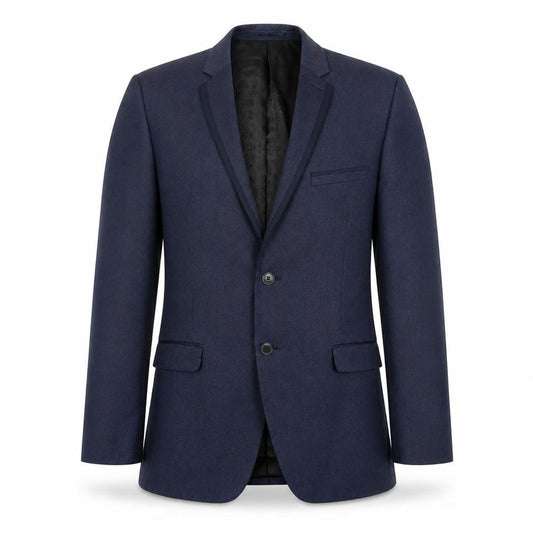 Front view of Red Herring men’s blue polyester jacket blazer, size 40, regular
