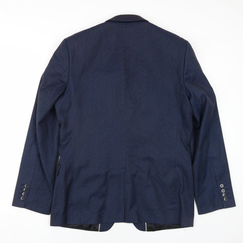 Red Herring Mens Blue Polyester Jacket Blazer Size 40 Regular