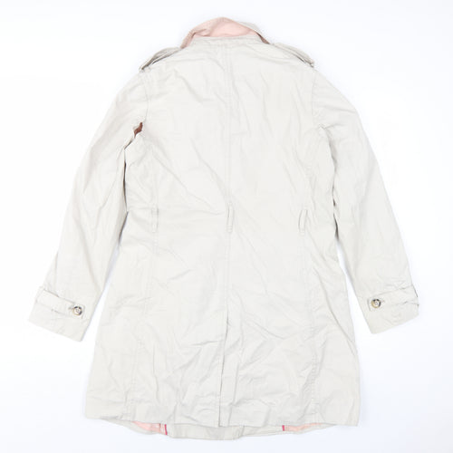 Boden Womens Beige Trench Coat Coat Size 10 Button