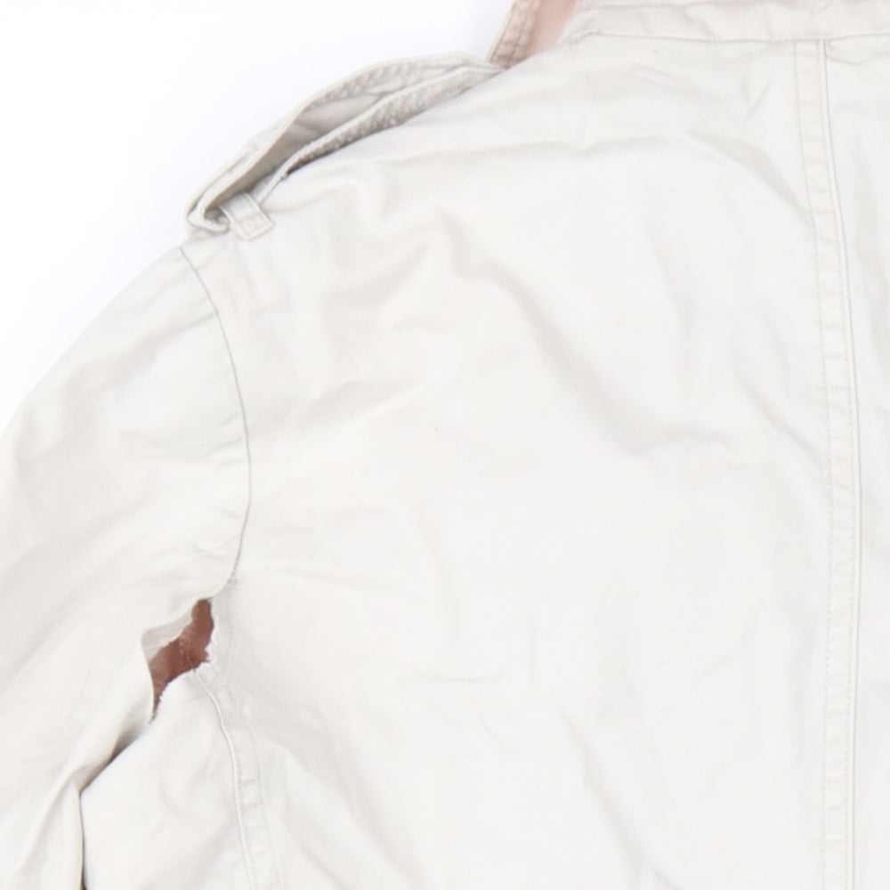 Boden Womens Beige Trench Coat Coat Size 10 Button