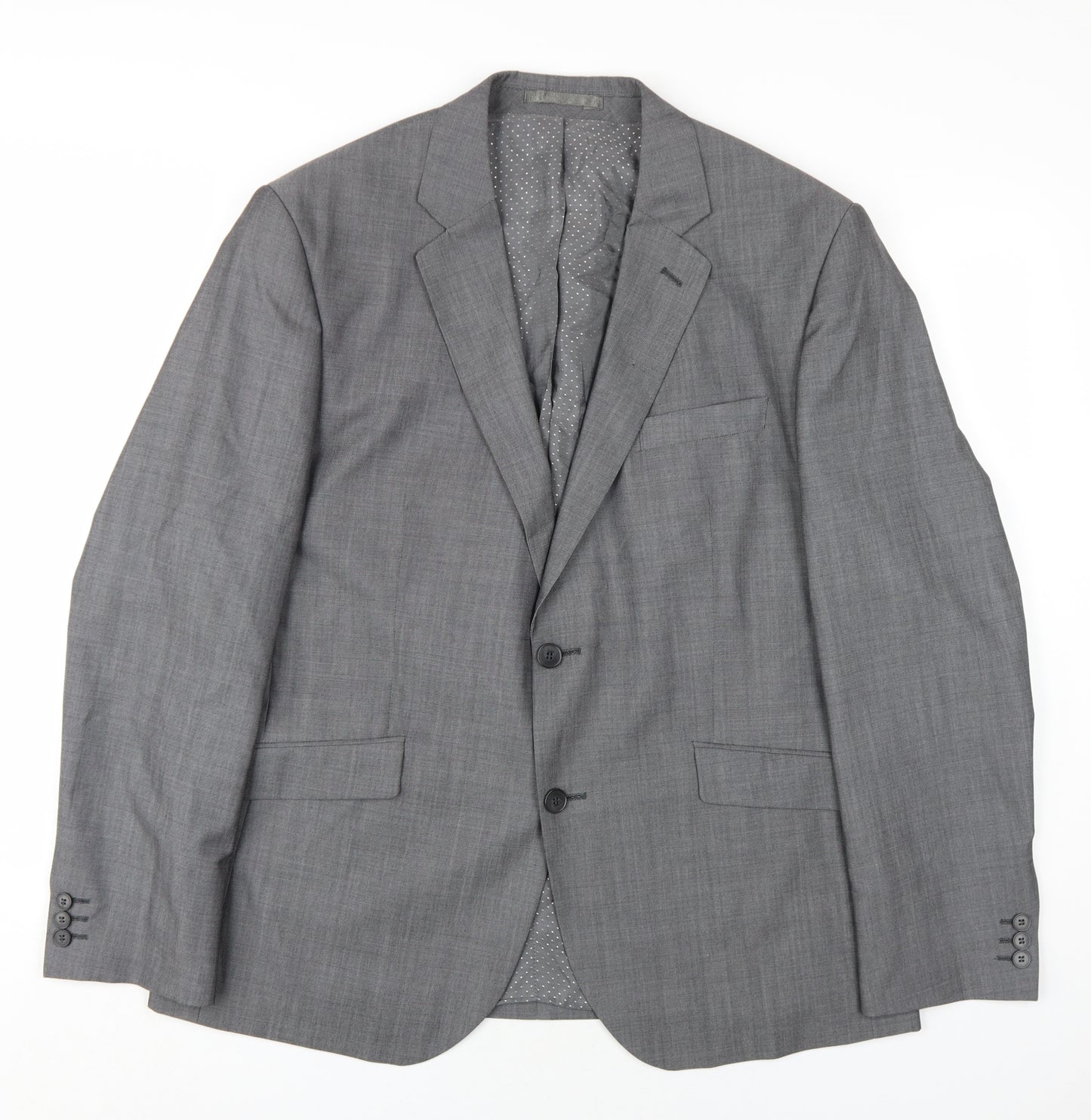 Jeff Banks Mens Grey Viscose Jacket Blazer Size 46 Regular