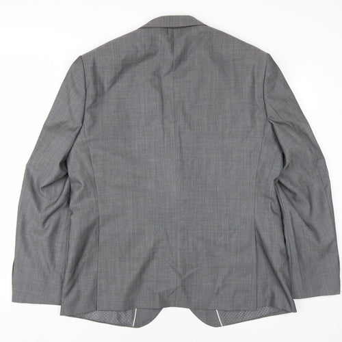 Jeff Banks Mens Grey Viscose Jacket Blazer Size 46 Regular