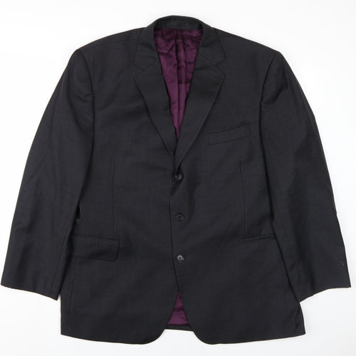 Austin Reed Mens Grey Wool Jacket Blazer Size 46 Regular