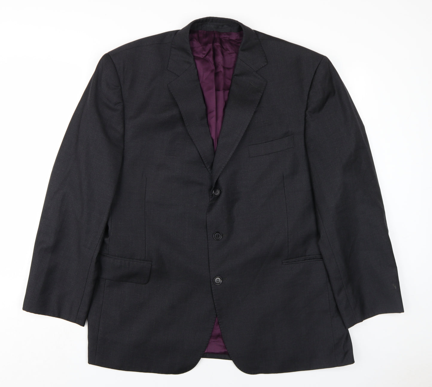Austin Reed Mens Grey Wool Jacket Blazer Size 46 Regular