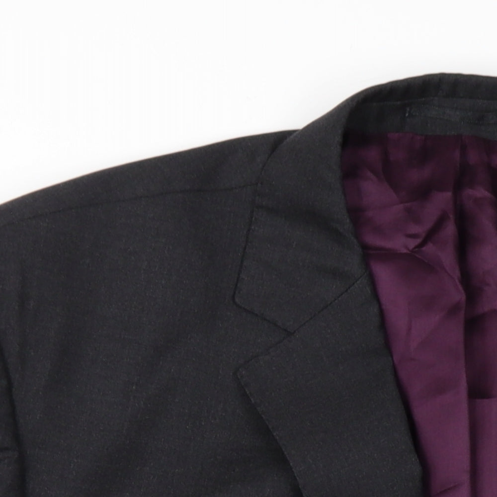 Austin Reed Mens Grey Wool Jacket Blazer Size 46 Regular