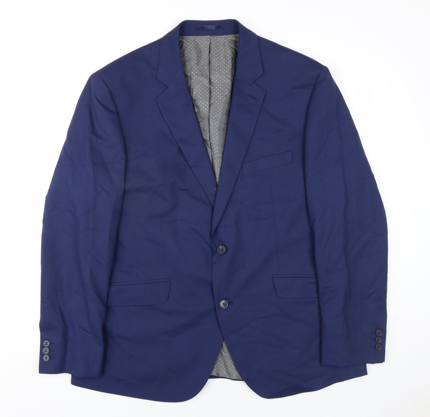 Jeff Banks Mens Blue Viscose Jacket Blazer Size 46 Regular