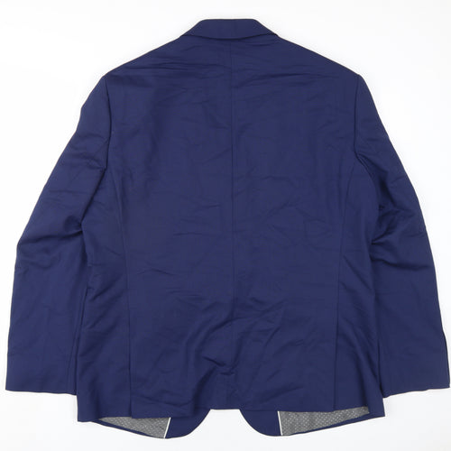 Jeff Banks Mens Blue Viscose Jacket Blazer Size 46 Regular