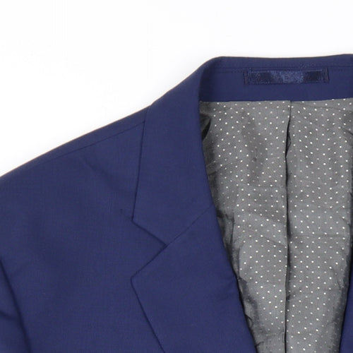 Jeff Banks Mens Blue Viscose Jacket Blazer Size 46 Regular