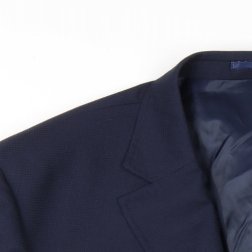 Charles Tyrwhitt Mens Blue Wool Jacket Blazer Size 48 Regular