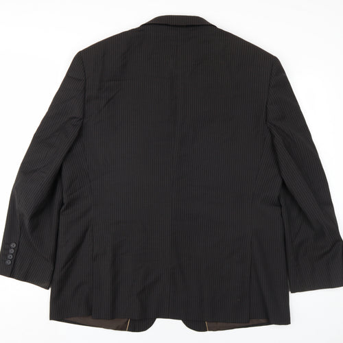 Marks and Spencer Mens Brown Striped Wool Jacket Blazer Size 46 Regular