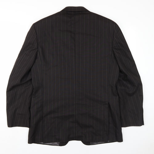 Beaumont Carr Mens Black Striped Wool Jacket Blazer Size 38 Regular