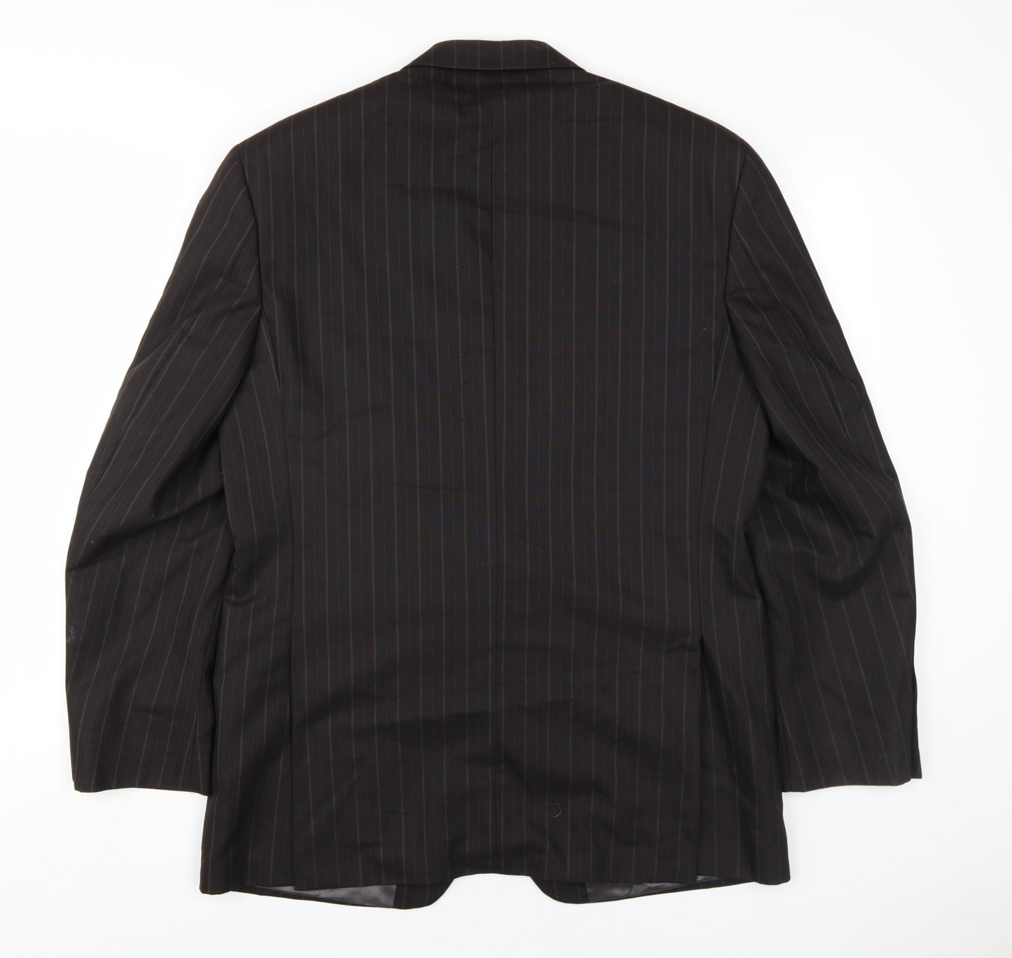 Beaumont Carr Mens Black Striped Wool Jacket Blazer Size 38 Regular