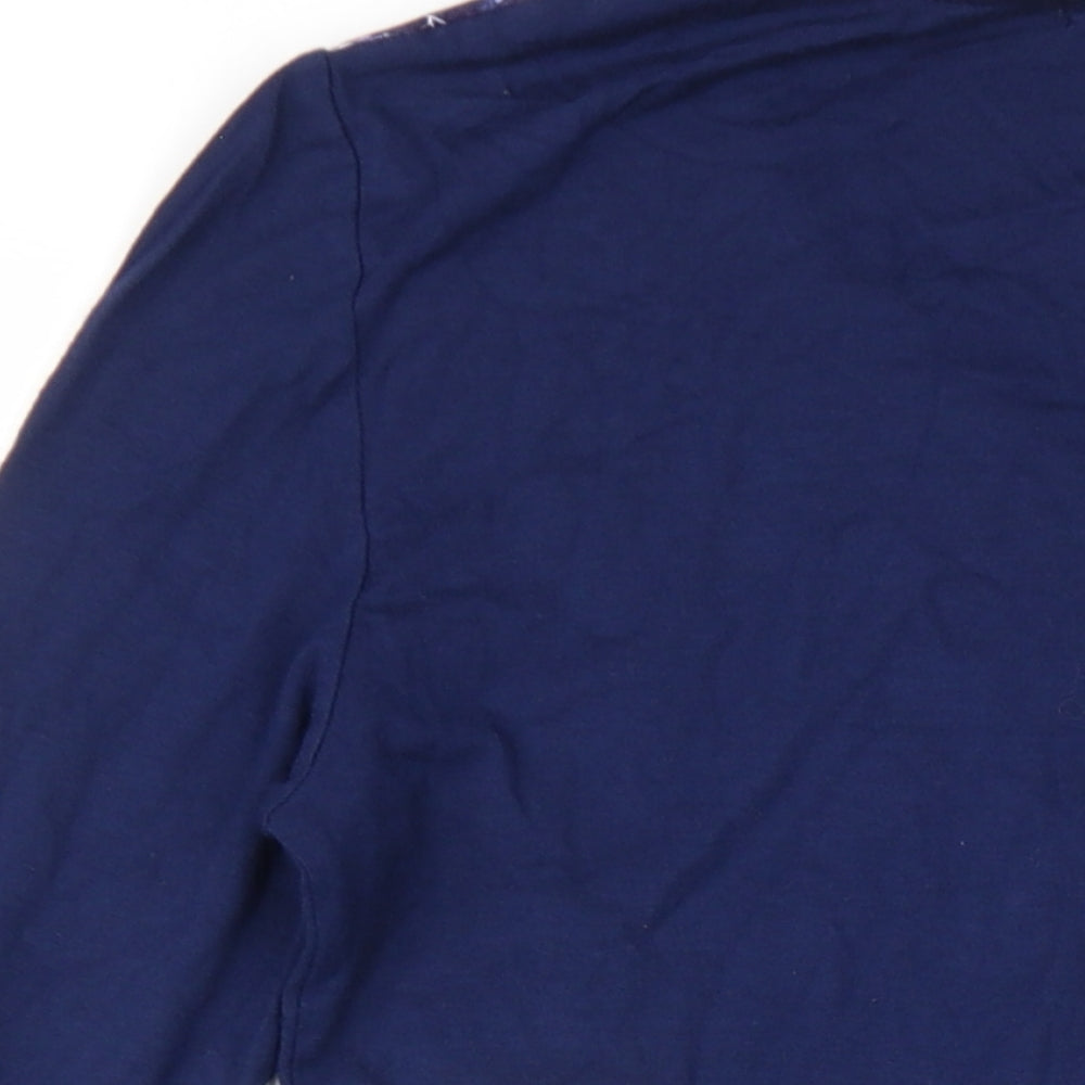 Joe Browns Womens Blue Floral Viscose A-Line Size 8 V-Neck Pullover