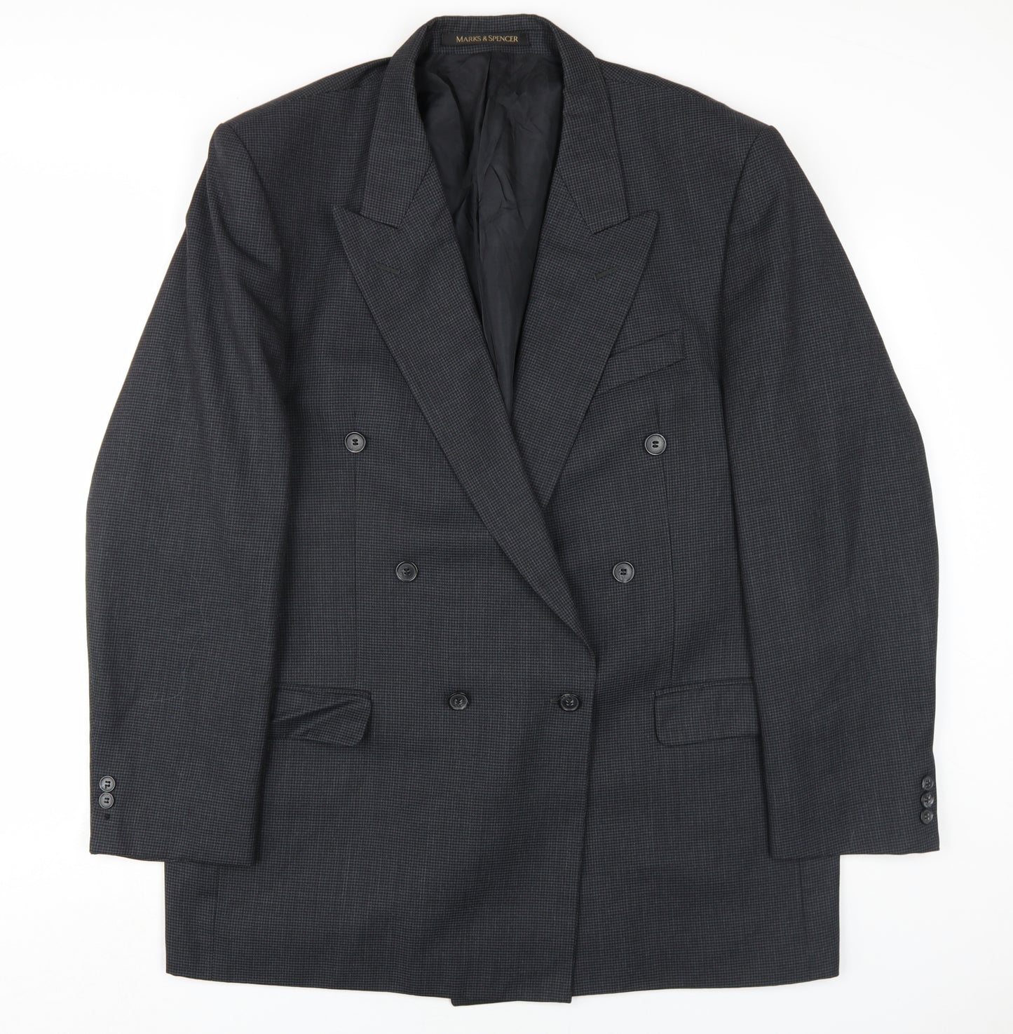 Marks and Spencer Mens Grey Wool Jacket Blazer Size 44 Regular