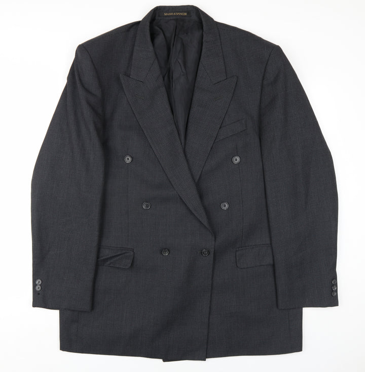 Marks and Spencer Mens Grey Wool Jacket Blazer Size 44 Regular