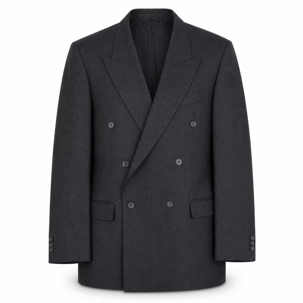 Front view of Marks & Spencer men’s grey wool jacket blazer, size 44, regular