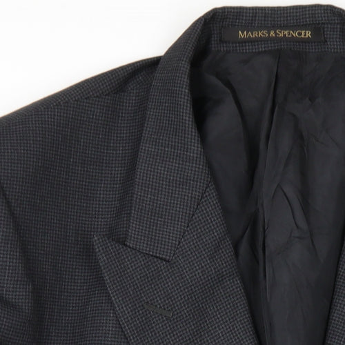 Marks and Spencer Mens Grey Wool Jacket Blazer Size 44 Regular
