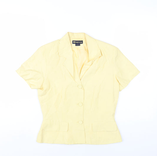 Monsoon Womens Yellow Jacket Blazer Size 10 Button