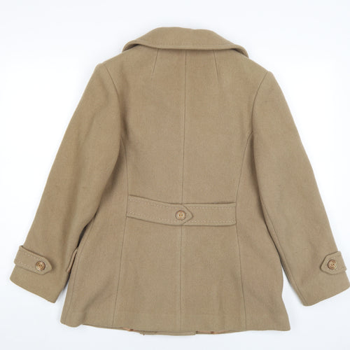 Weldrest Womens Beige Pea Coat Coat Size M Button