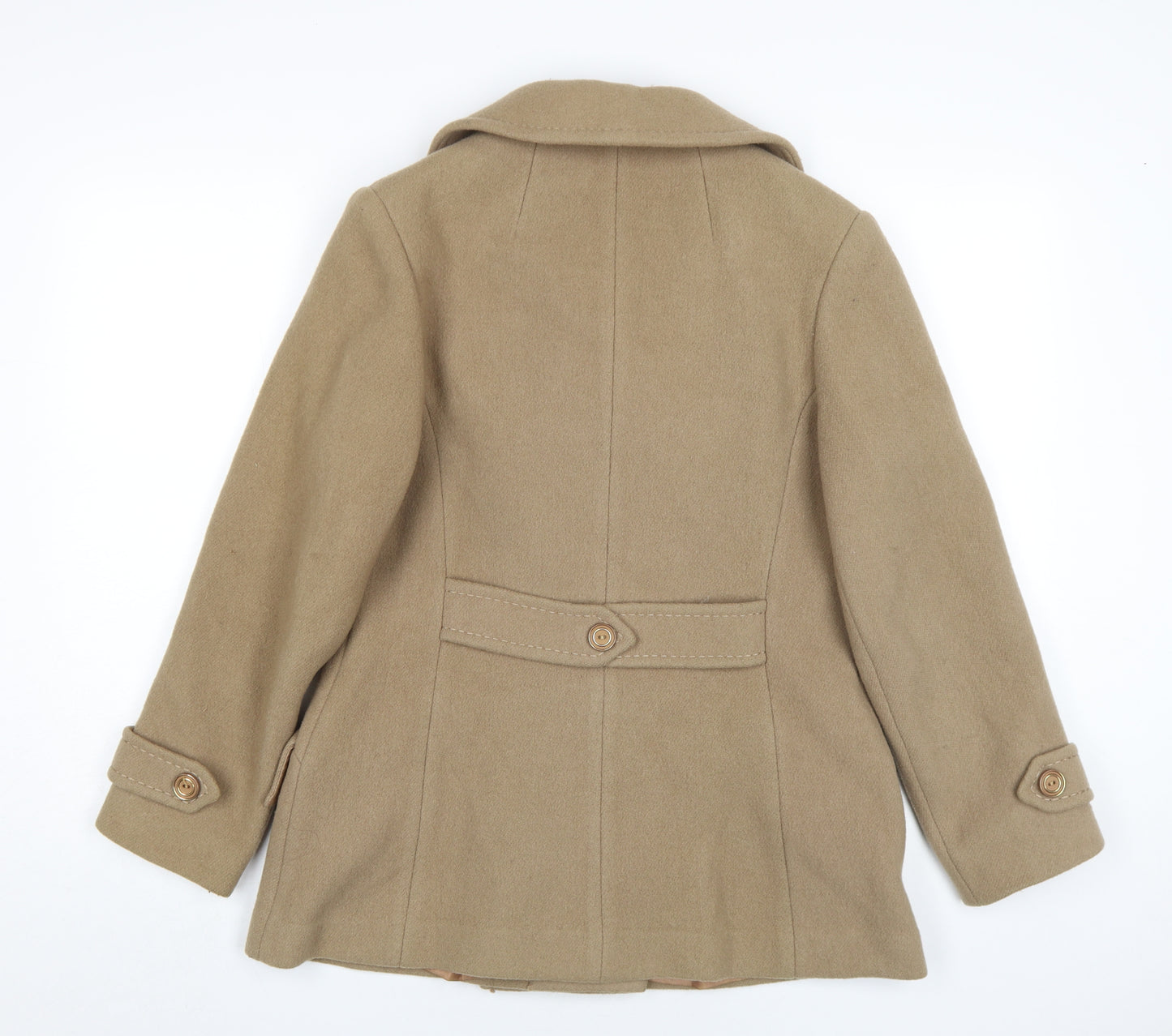 Weldrest Womens Beige Pea Coat Coat Size M Button