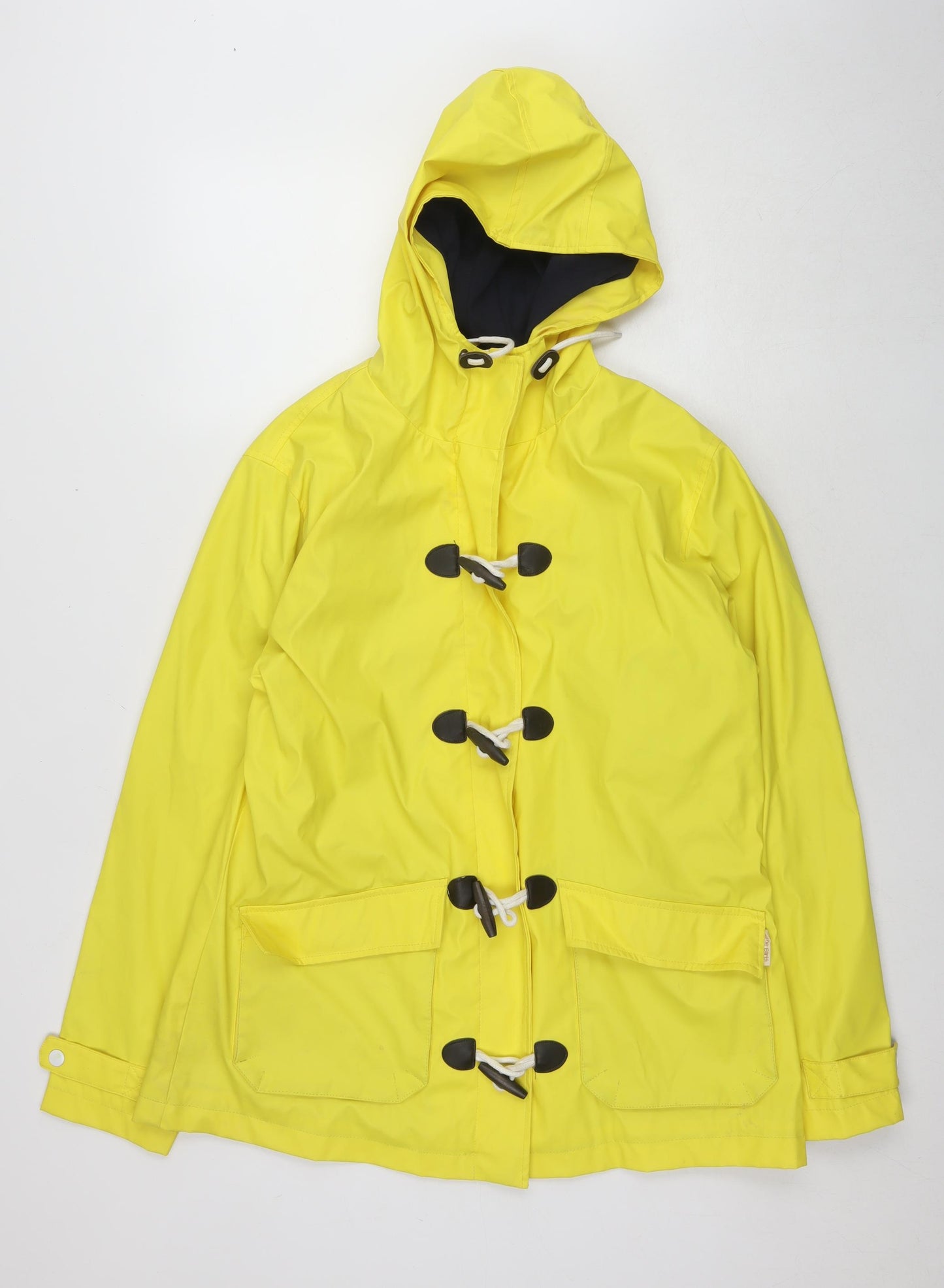 One Earth Womens Yellow Rain Coat Coat Size 14 Zip