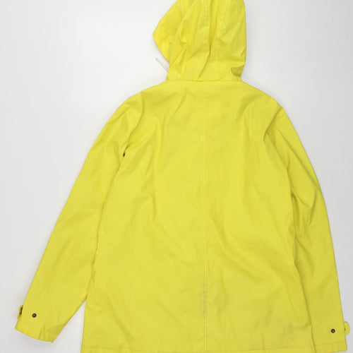 One Earth Womens Yellow Rain Coat Coat Size 14 Zip