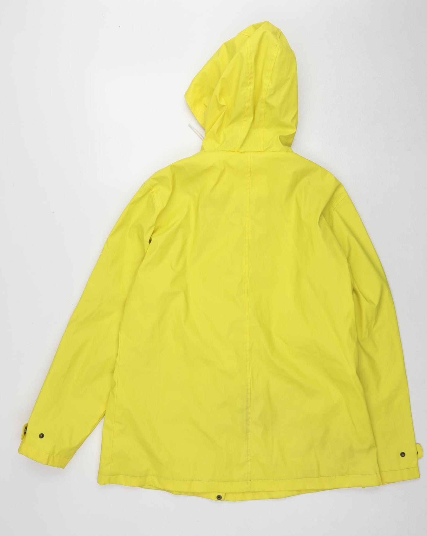 One Earth Womens Yellow Rain Coat Coat Size 14 Zip
