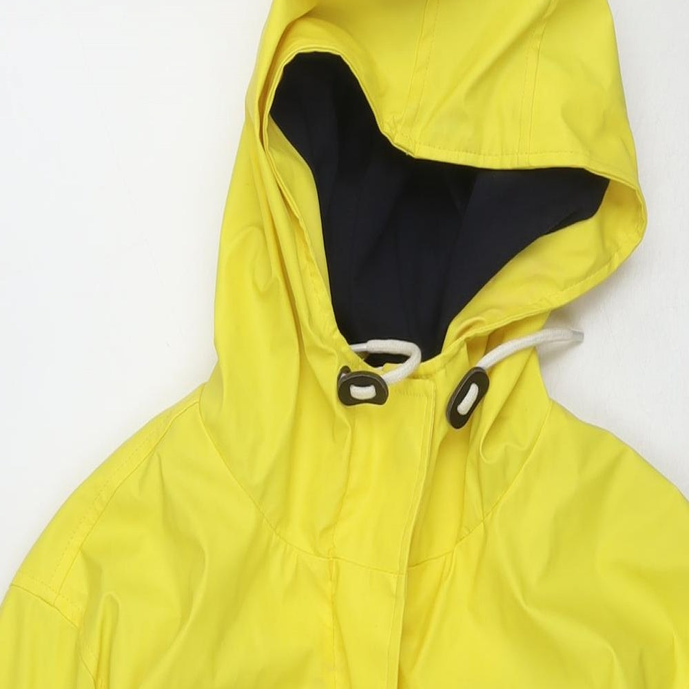 One Earth Womens Yellow Rain Coat Coat Size 14 Zip