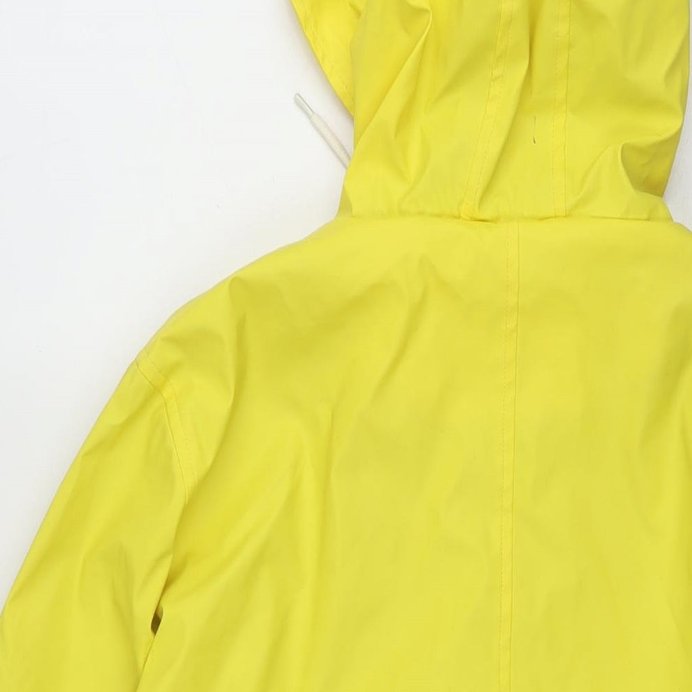 One Earth Womens Yellow Rain Coat Coat Size 14 Zip