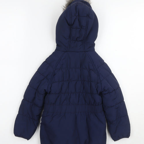 Joules Girls Blue Quilted Jacket Size 3 Years Zip