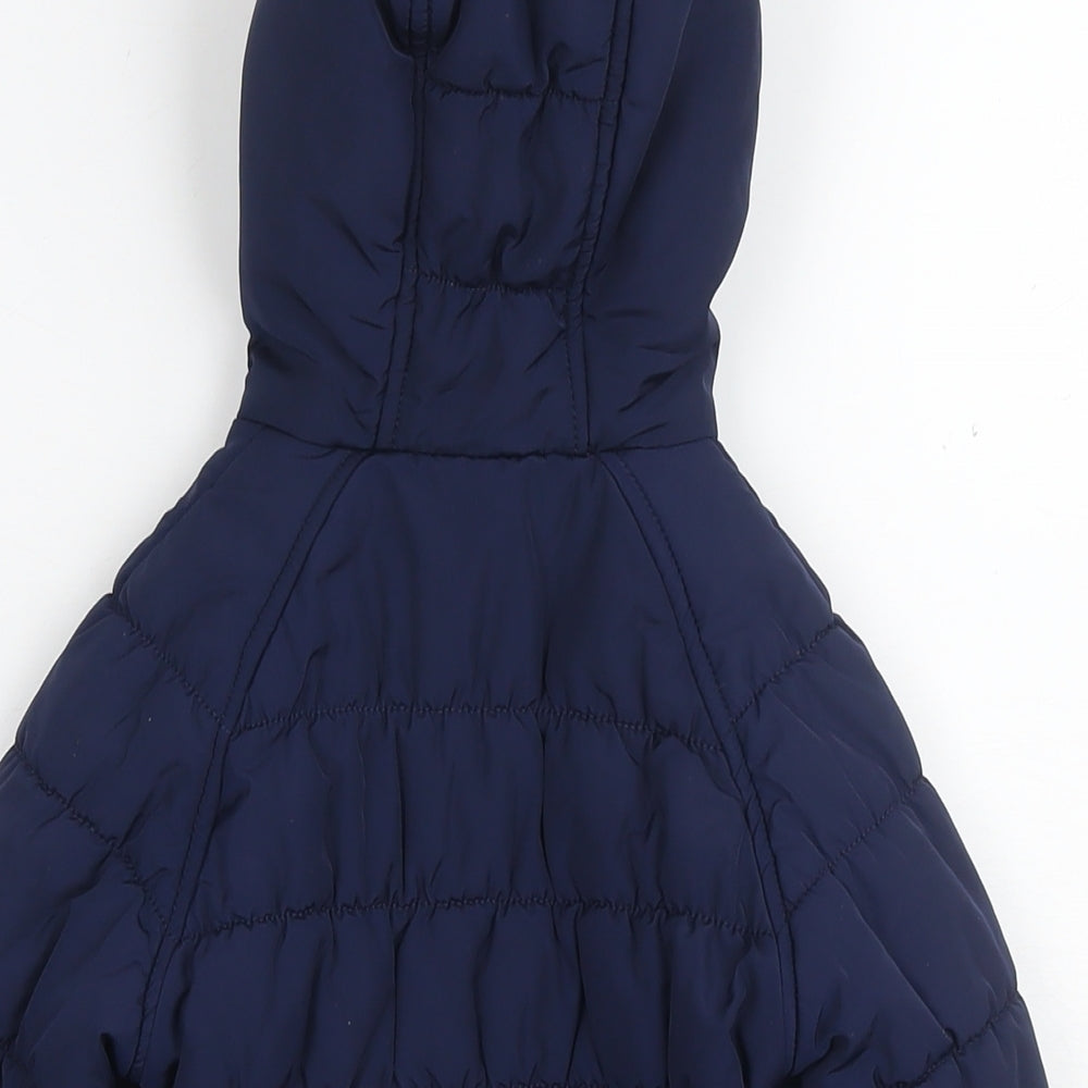 Joules Girls Blue Quilted Jacket Size 3 Years Zip