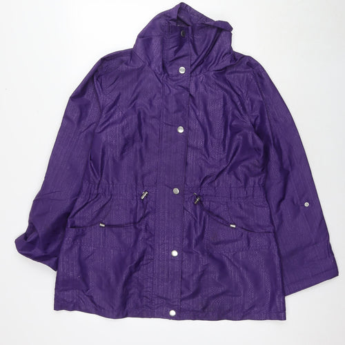 EWM Womens Purple Rain Coat Jacket Size 12 Zip
