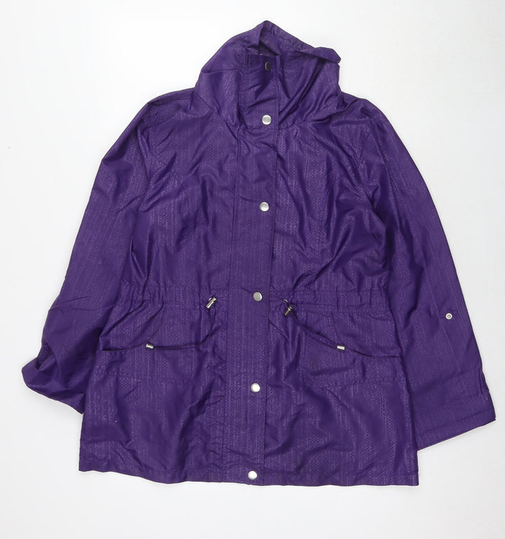 EWM Womens Purple Rain Coat Jacket Size 12 Zip
