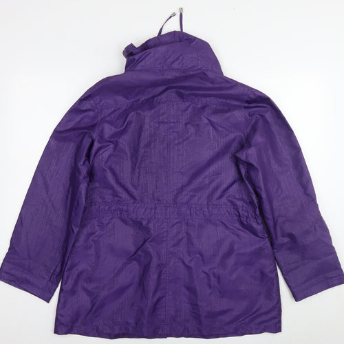 EWM Womens Purple Rain Coat Jacket Size 12 Zip