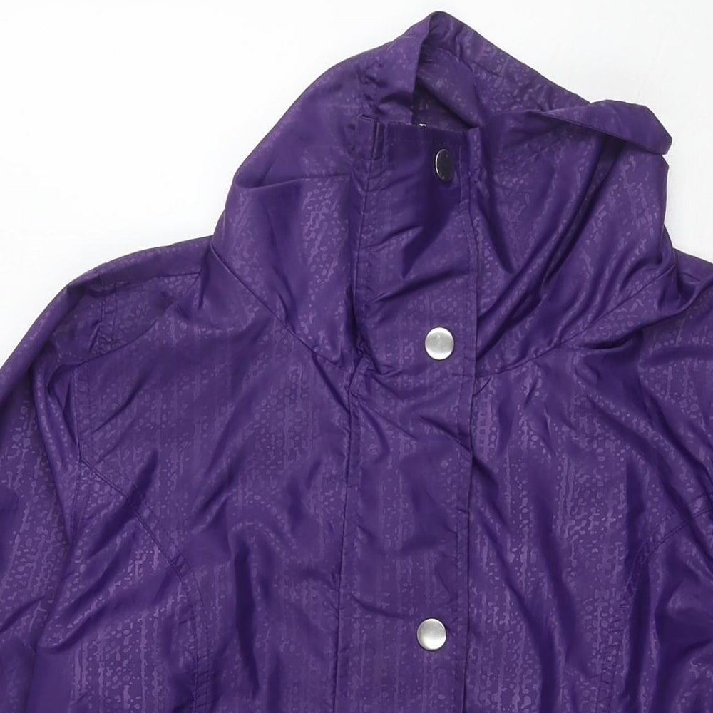 EWM Womens Purple Rain Coat Jacket Size 12 Zip